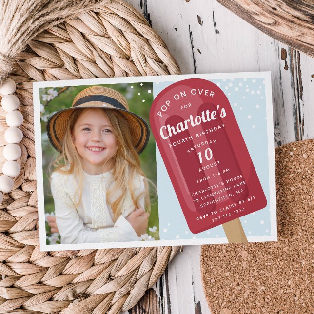 Pop On Over | Popsicle Summer Kids Birthday Party Invitation (Creator Uploaded)