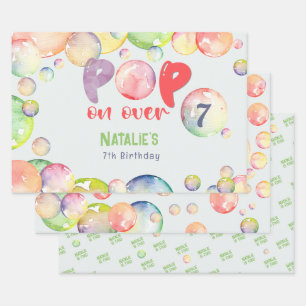 Pop on over! Soap bubbles birthday kid Wrapping Paper Sheet
