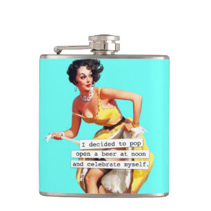 Pop Open a Beer At Noon Hip Flask