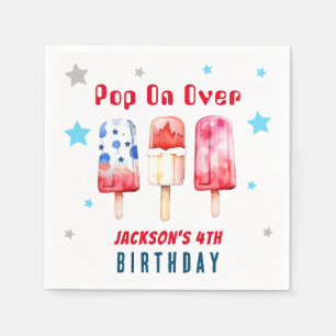 Pop Over Kids Summer Popsicle Birthday Napkin