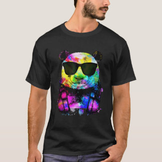 Pop Panda Gamer With Headphones T-Shirt