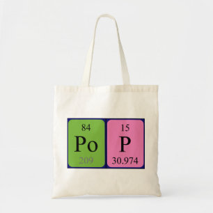 Pop periodic table name tote bag