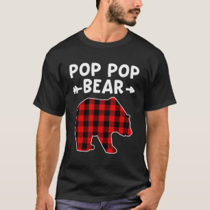 Pop Pop Bear Red Black Plaid Bear Christmas Promot T-Shirt