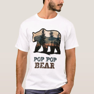 Pop-pop Bear Vintage Retro Funny Poppop Grandpa  T-Shirt