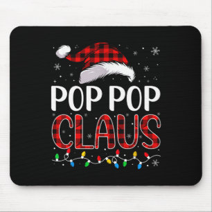 Pop Pop Claus Christmas Lights Matching Family Xma Mouse Pad