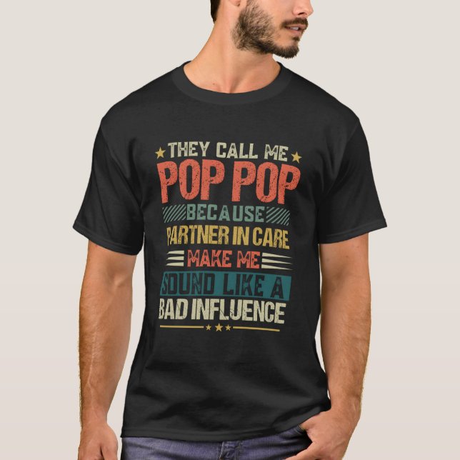 Pop Pop Dad Fathers Day T-Shirt (Front)