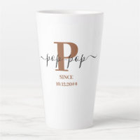 Pop-Pop Elegant Script Monogram Brown White