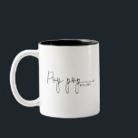 Pop pop Established | Grandpa Gift  Two-Tone Coffee Mug<br><div class="desc">This mug features the text pop pop in a beautiful script with "est" and the year! This would make a perfect gift for her for father's day, Christmas, birthday, or the perfect pregnancy announcement for that unexpected surprise that the soon to be pop can use forever! Change the colour of...</div>