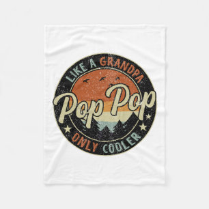 Pop Pop Like A Grandpa Only Cooler Vintage Retro F Fleece Blanket