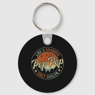 Pop Pop Like A Grandpa Only Cooler Vintage Retro F Key Ring