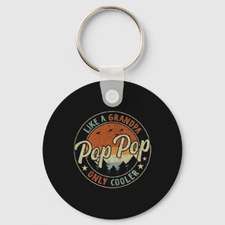 Pop Pop Like A Grandpa Only Cooler Vintage Retro F Key Ring