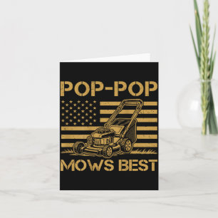 Pop Pop Mows Push Lawn Mowing Mower Father Day On Card
