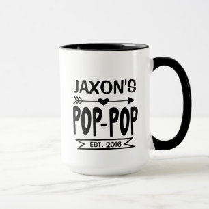 Pop Pop Mug with Grandchild's Name & Birth Year