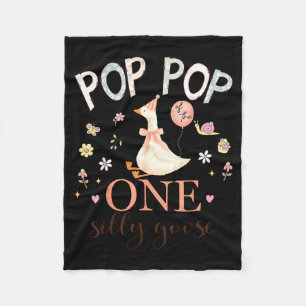 Pop pop of the one silly goose 1st birthday girl fleece blanket
