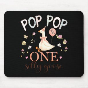 Pop pop of the one silly goose 1st birthday girl mouse pad