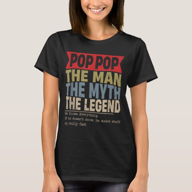 Pop Pop Retro Fathers Day T-Shirt (Front)