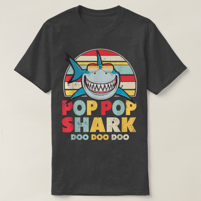 Pop Pop Shark , Gift For Pop Pop  T-Shirt (Design Front)