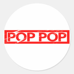 Pop pop Stamp Classic Round Sticker