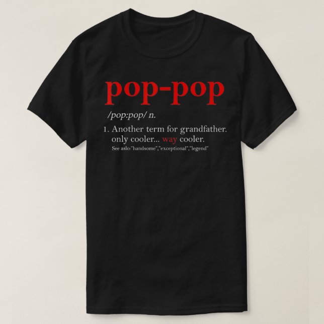 Pop Pop Tee Grandpa Fathers Day  PopPop  (Design Front)