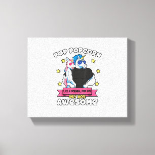 Pop Popcorn 1 Kid Father's Day Pop Pop Unicorn Gra Canvas Print