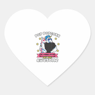 Pop Popcorn 1 Kid Father's Day Pop Pop Unicorn Gra Heart Sticker
