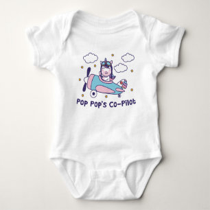 Pop Pop's Co-Pilot - Unicorn Aeroplane Baby Bodysuit