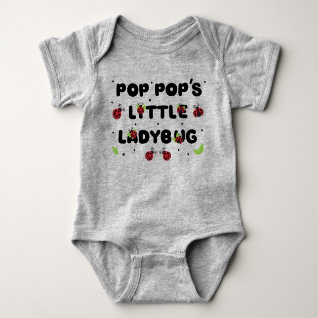 Pop Pop's Little Ladybug - Cute  Baby Bodysuit (Front)