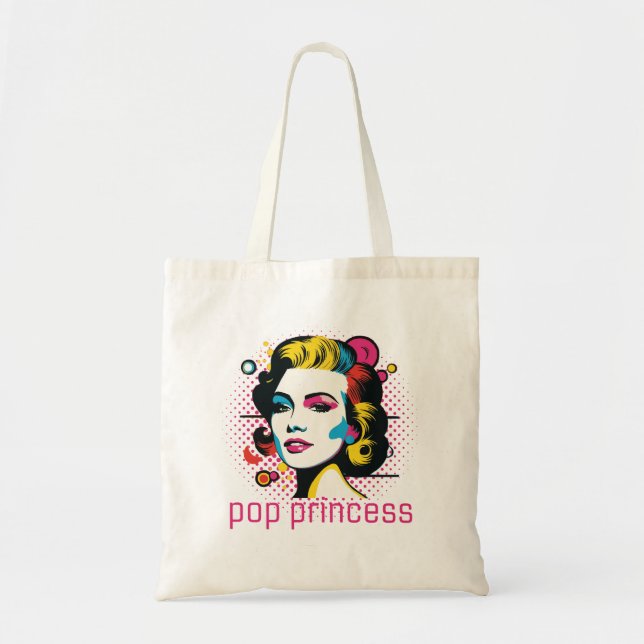 Pop princess, woman face, abstract art face tote bag (Front)