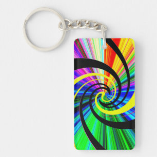 Pop psychedelic key ring