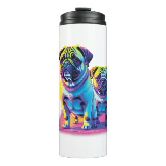 Pop Pugs in Pink Thermal Tumbler