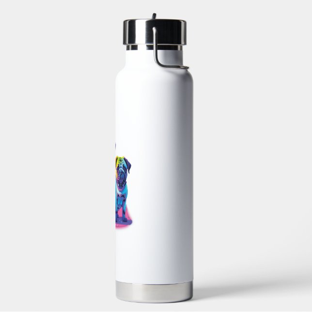 Pop Pugs in Pink  Water Bottle (Left)