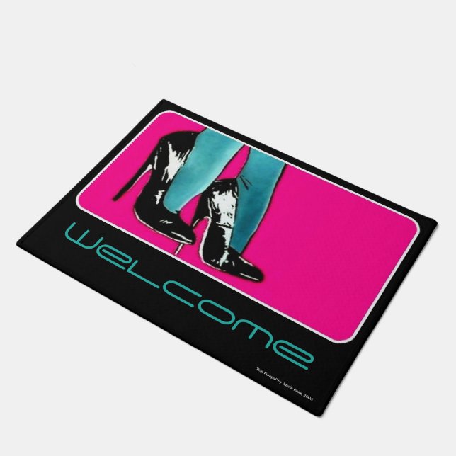 'Pop Pumps!' on a Doormat (Angled)