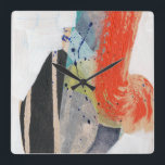 Pop Quirk I Square Wall Clock<br><div class="desc">Pop Quirk I by Jennifer Goldberger. Varying textures,  colors,  and shapes have been used to create a cool piece of modern art. | 161804FN</div>