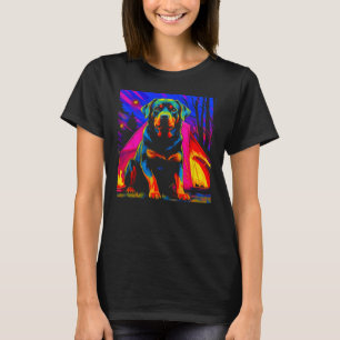 Pop Rottweiler Dog Camping T-Shirt