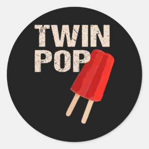Pop Shirt Gift For Grandpa Twins Dad Fathers Day  Classic Round Sticker