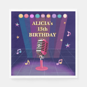 Pop singer Karaoke stars birthday teenager Napkin
