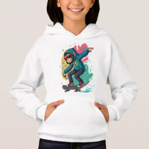 Pop Skate Monkey Kids T-Shirt Design  Cool Cartoon