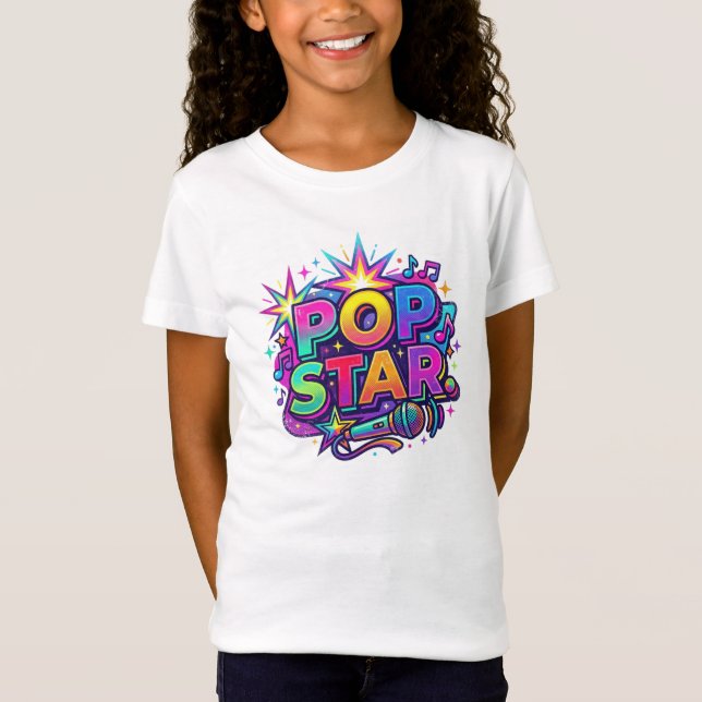 Pop Star Funny Popcorn Pun Graphic T-Shirt (Front)