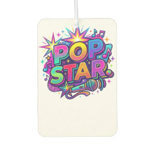 Pop Star Funny Popcorn Pun Graphic T-Shirt Car Air Freshener