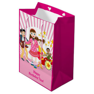 Pop star girl birthday party medium gift bag