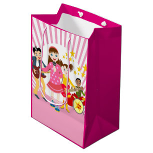 Pop star girl birthday party medium gift bag