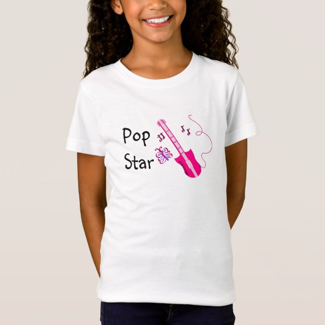 Pop Star Pink Guitar T-Shirt (Front)