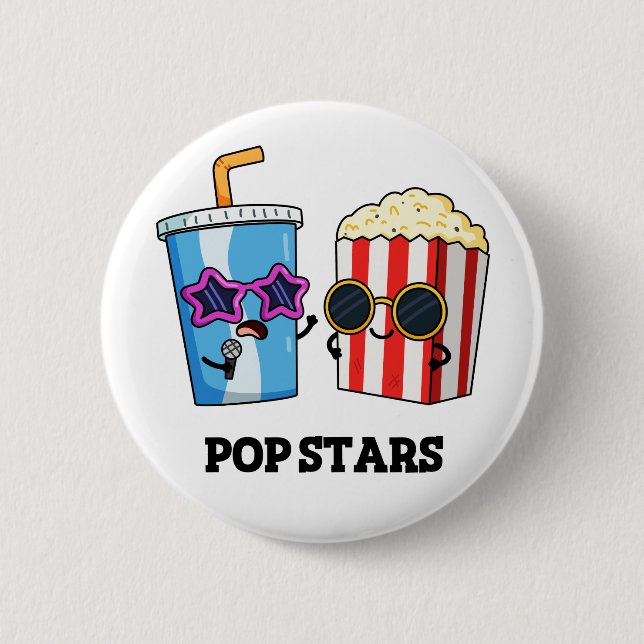 Pop Stars Funny Snack Pun  6 Cm Round Badge (Front)