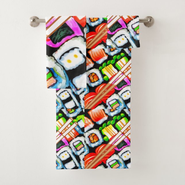 Pop Sushi Bath Towel Set (Insitu)