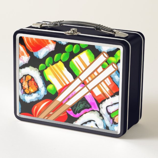 Pop Sushi Metal Lunch Box (Front)