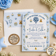 Pop the Balloons Baby Shower Invitation
