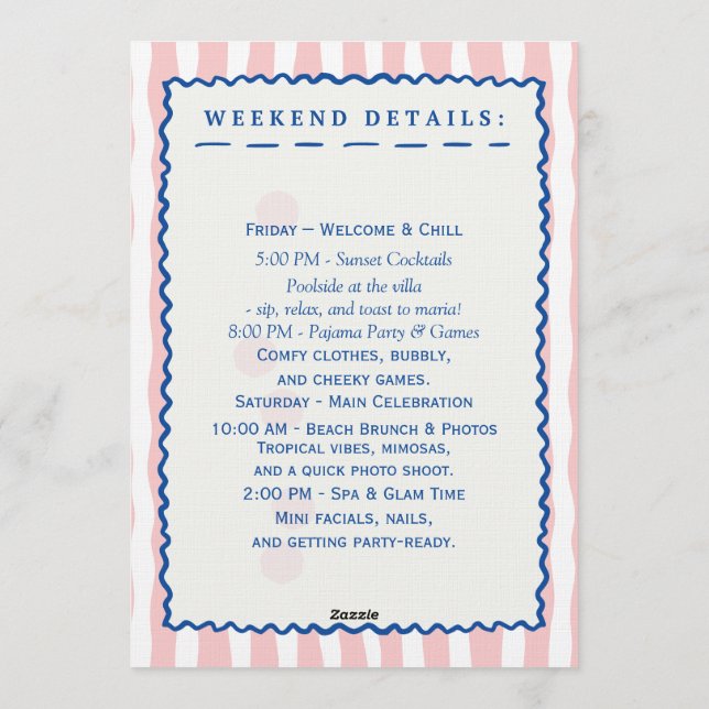 Pop the Bubbly – Bachelorette Weekend Celebration Invitation (Back)