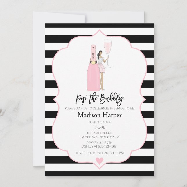 Pop the Bubbly Bridal Shower Invitation (Front)