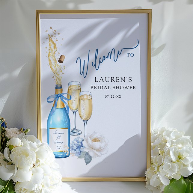Pop the Bubbly Bridal Shower Welcome Poster (Welcome Sign - Poster)