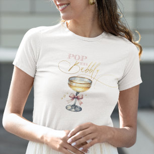 Pop the Bubbly Champagne Pink Bow Tri-Blend Shirt